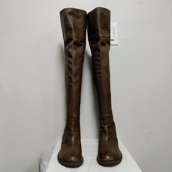 BP Genuine Leather Pull On Western Equestrian Knee High Boots Matted Brown 8.5M - Picture 3 of 16